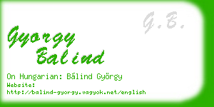 gyorgy balind business card