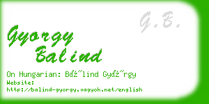 gyorgy balind business card